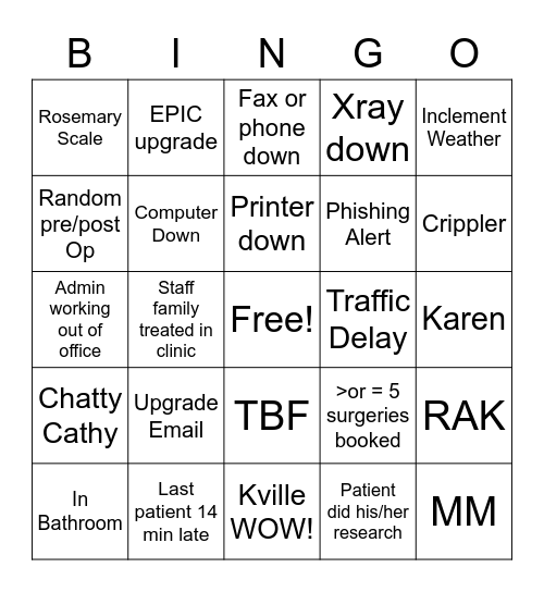 K Vegas Bingo Card