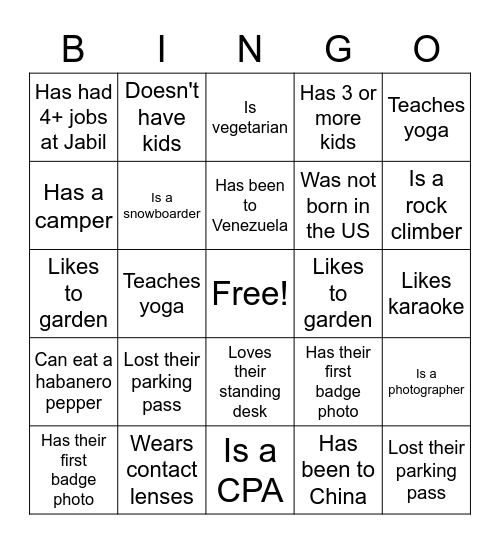 FINANCIAL REPORTING BINGO Card