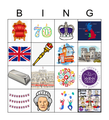 Platinum Jubilee Bingo Card