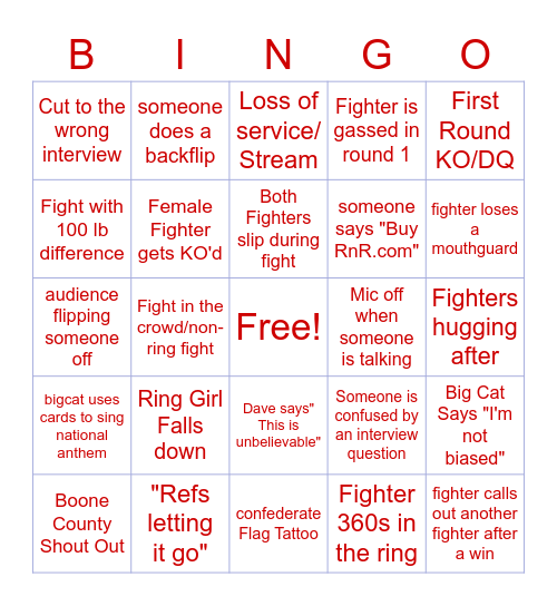 RnR 17 Bingo Card Bingo Card