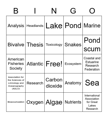 JASM Bingo Card