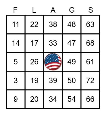 FLAG DAY BINGO! Bingo Card