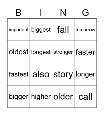 GR1 er  est Bingo Card