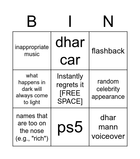 Dhar Mann Bingo v2 Bingo Card
