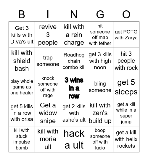 Overwatch Bingo Card