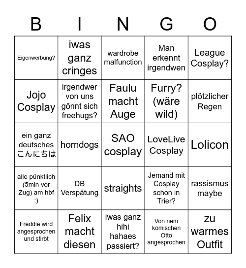 Japantag Bingo Card