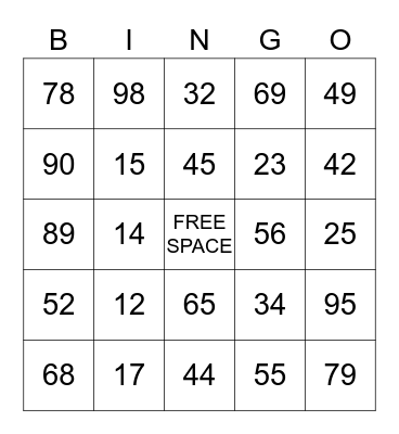 Bingo Card