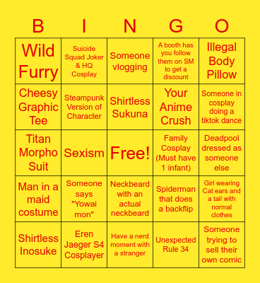 Megacon 2022 Bingo Card
