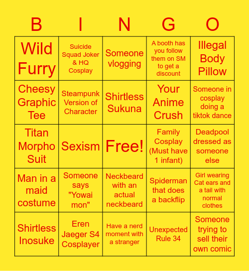 Megacon 2022 Bingo Card