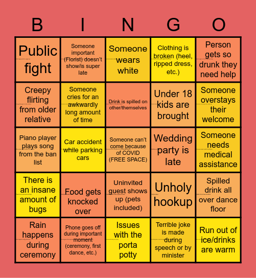 Ash & Ty Bad Things Bingo Card