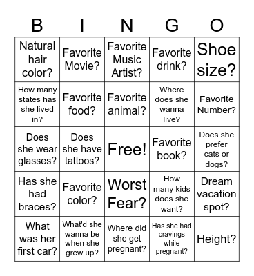 Alexis Bingo Card