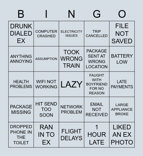 MERCURY RETROGRADE Bingo Card