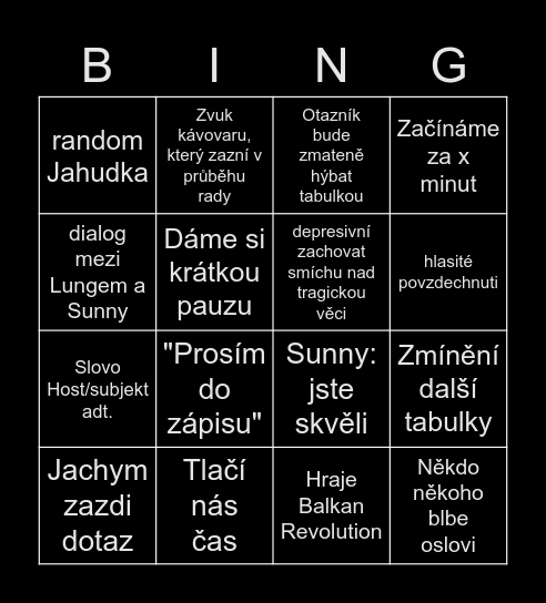 CEJ bingo Card