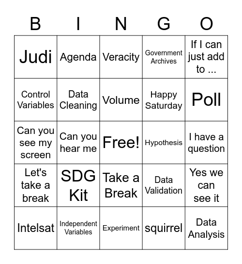 MaxIQ Bingo Card