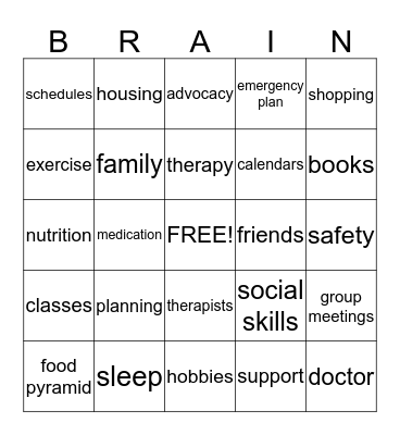 Think About It! Bingo Card