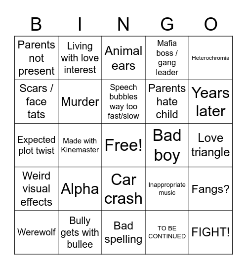 Gacha Life Bingo Card