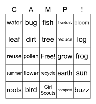 Growing in Greatness BINGO Card