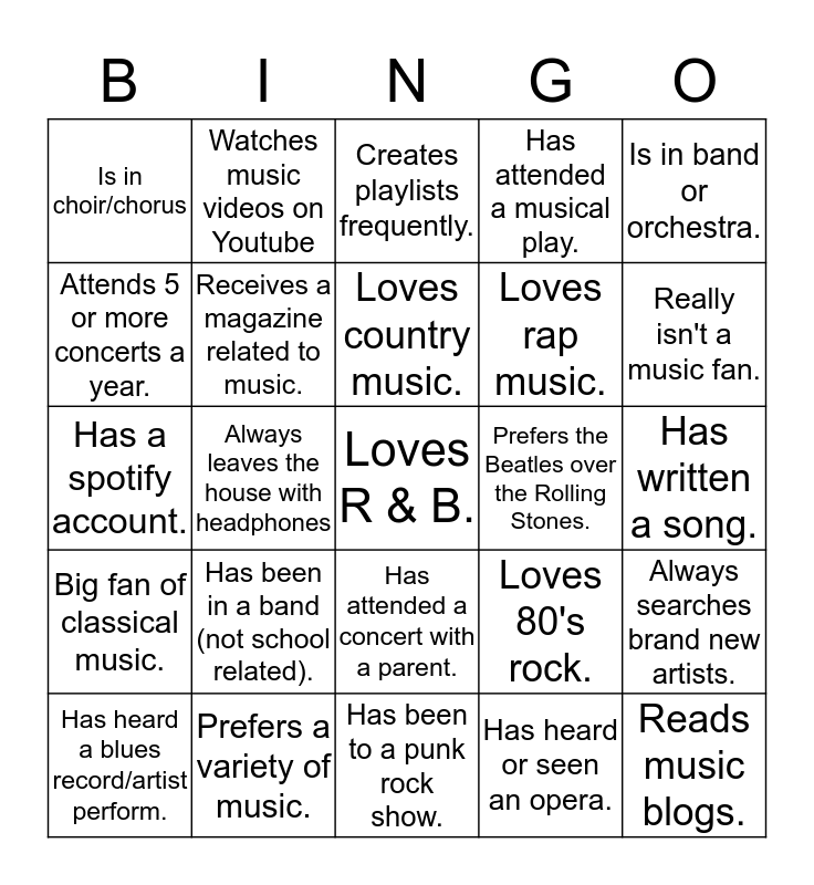 Musical bingo for the elderly