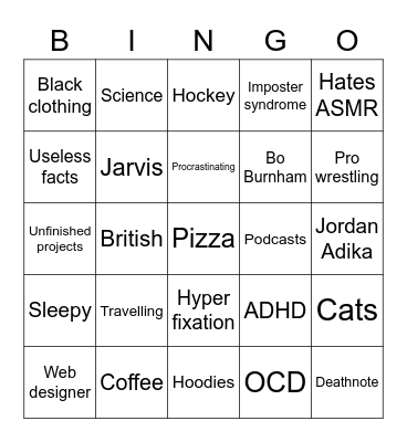 Hoochhausen Bingo Card