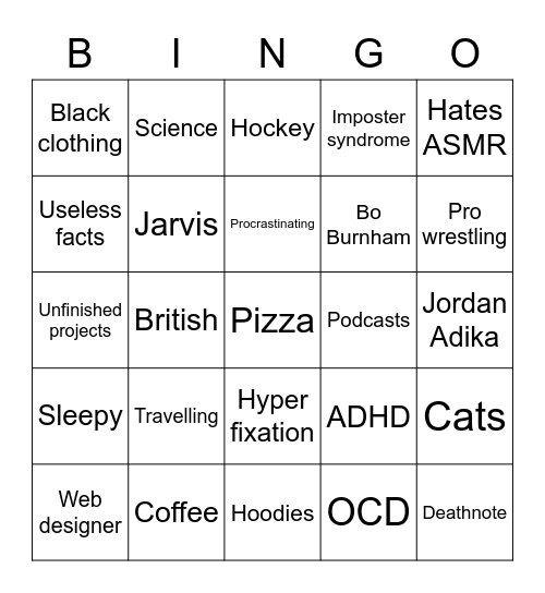 Hoochhausen Bingo Card