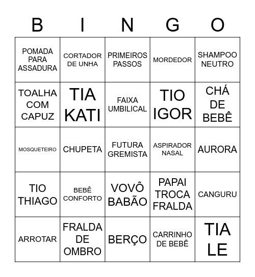 CHÁ DA AURORA Bingo Card