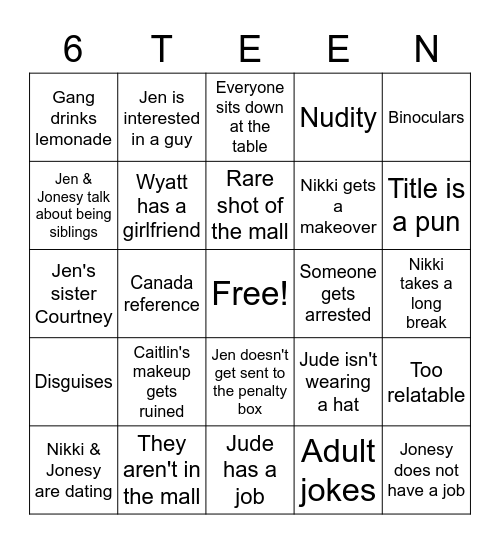 6 Bingo Card