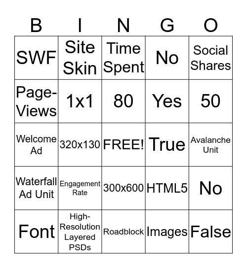 Product Specs Bingo Card #2 Bingo Card