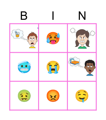 FEELINGS Bingo Card