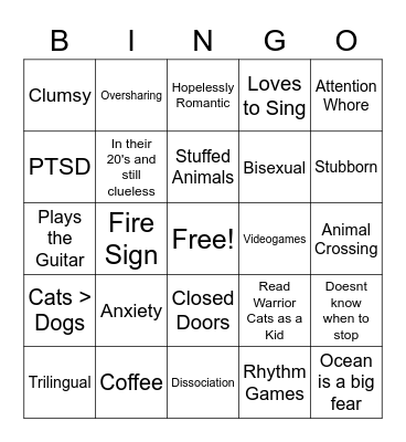 Carokoneko Bingo Card
