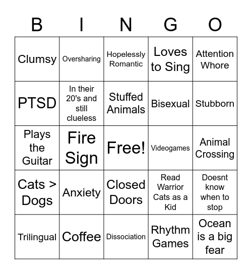 Carokoneko Bingo Card
