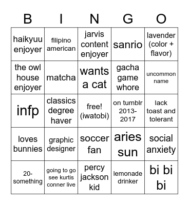 czars bingo <3 Bingo Card