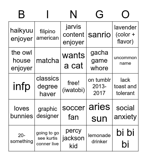 czars bingo <3 Bingo Card