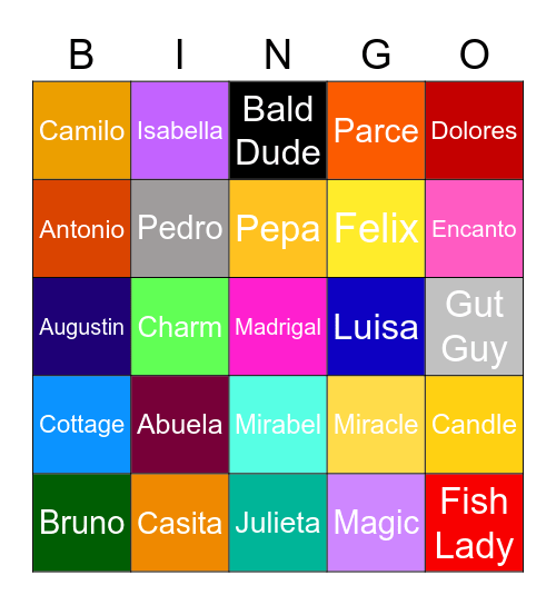 Encanto Bingo Card