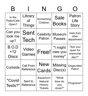 Library Bingo Card