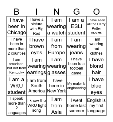 ESLi Bingo Card
