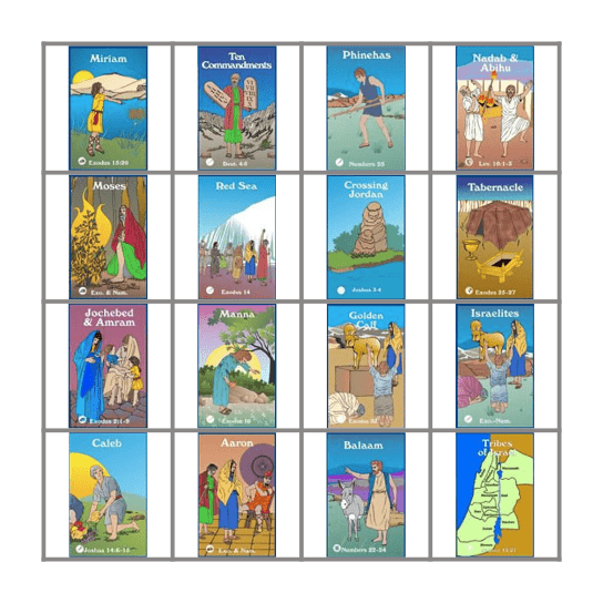 The Life of Moses Bingo Card