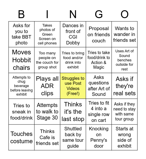 Stage 48 Bingo Card