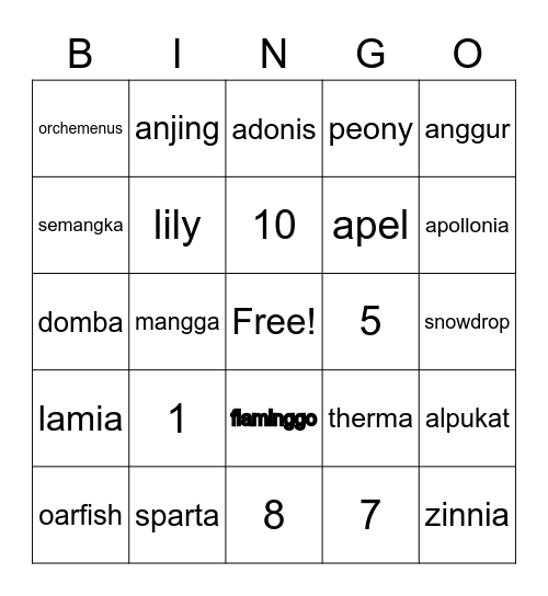 PAPAN AMB1S Bingo Card