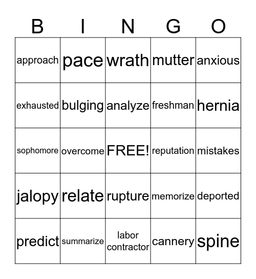 MS-C Making Connections Bingo Card