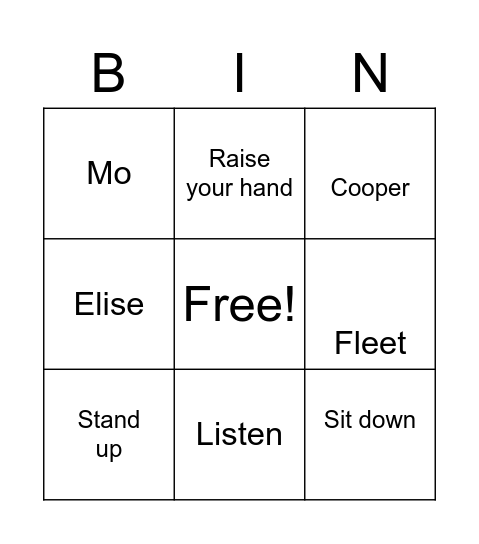 Bingo Card