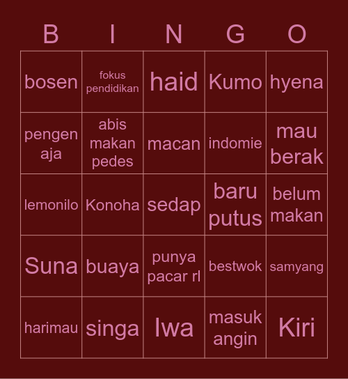 BingoFest Bingo Card