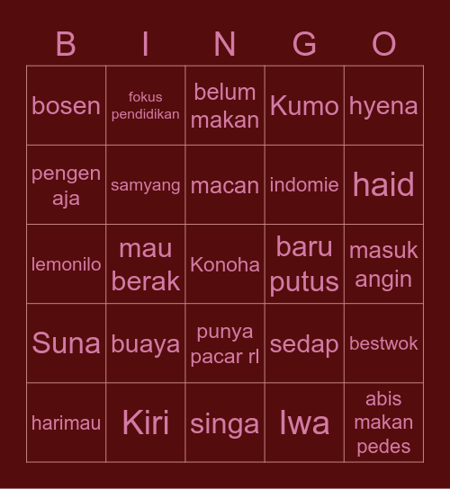 BingoFest Bingo Card