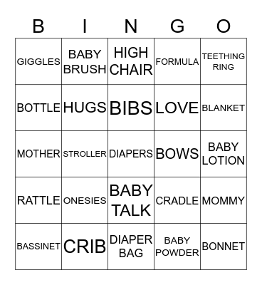 BABY BINGO Card