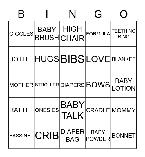 BABY BINGO Card