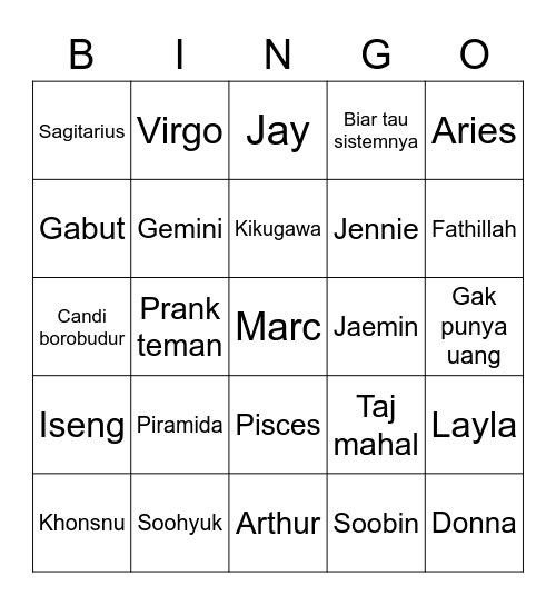 SOOHYUK Bingo Card