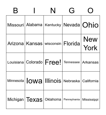 WHERE AM I FROM Bingo Card