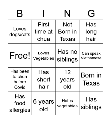 OV Bingo! Bingo Card