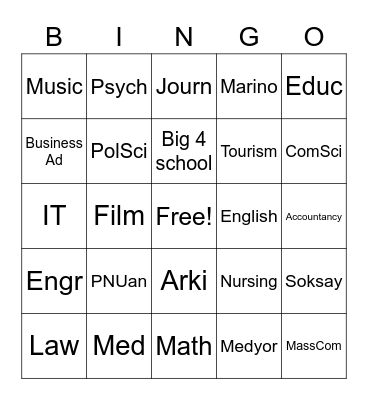🙂😩🤭😌 Bingo Card