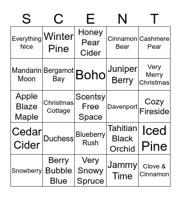 Scentsational Bingo Card