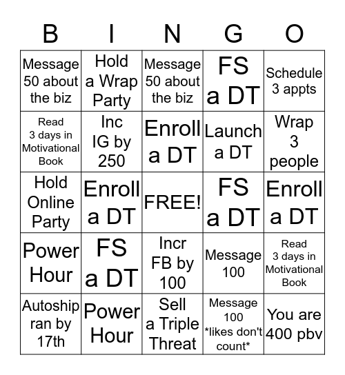 IT'S YOUR TIME Bingo Card
